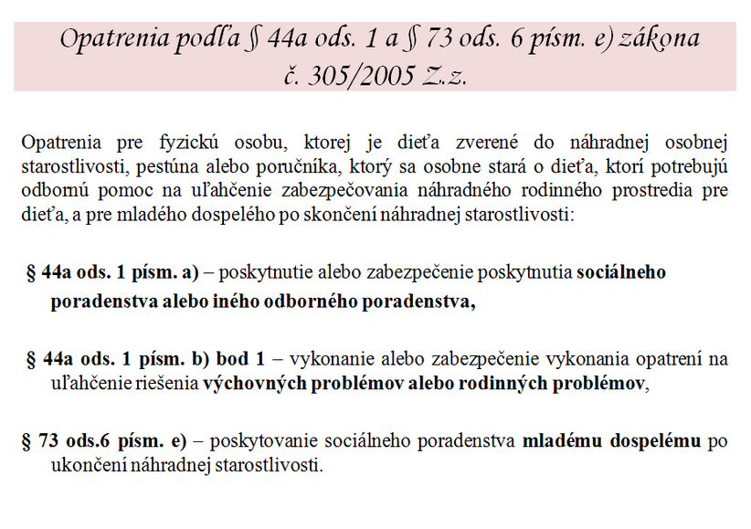 ambulantné a terénne opatrenia 4.