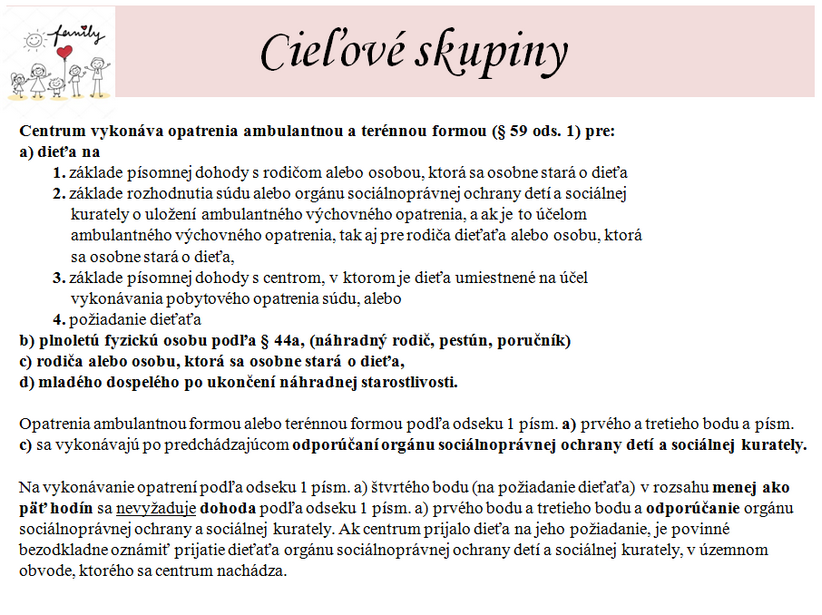 cieľové skupiny